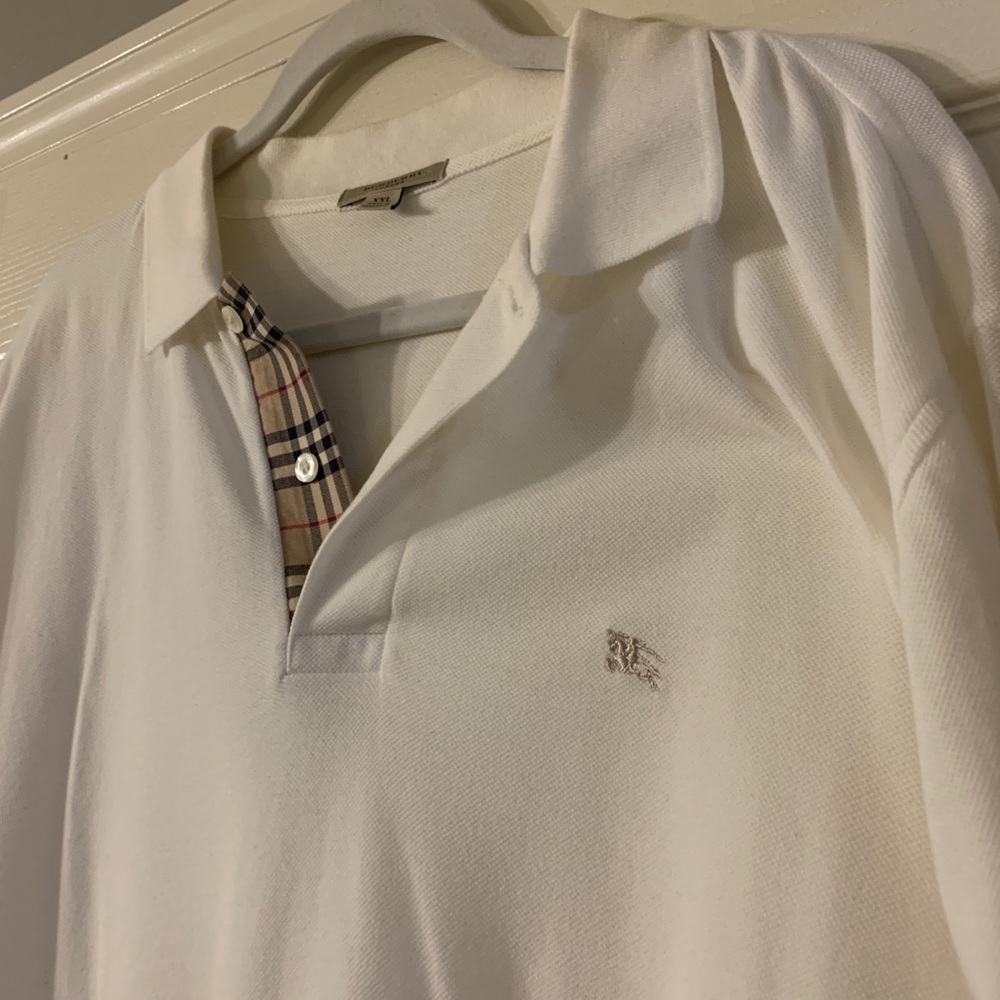 Men’s Burberry London White Collared Shirt